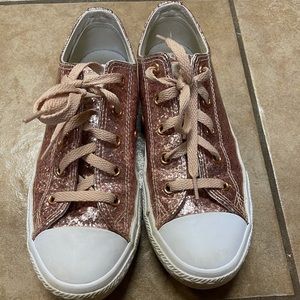 Rose Gold glitter Converse